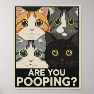 Rolig kattplans   Bajsar du?   Kattkonst Poster