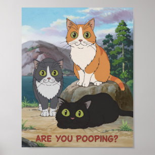 Rolig kattplans Bajsar du? Kattkonst Poster