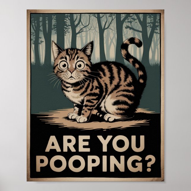 Rolig kattplans | Bajsar du? | Kattkonst Poster (Framsidan)