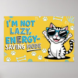 Rolig kattplanscher, Tecknad katt som bär solglasö Poster