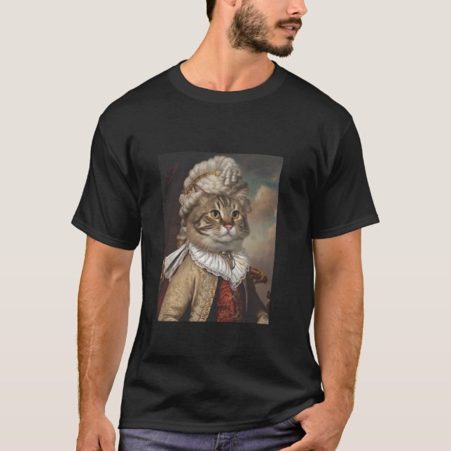 Rolig kattporträtt Katt T Shirt (Framsida)
