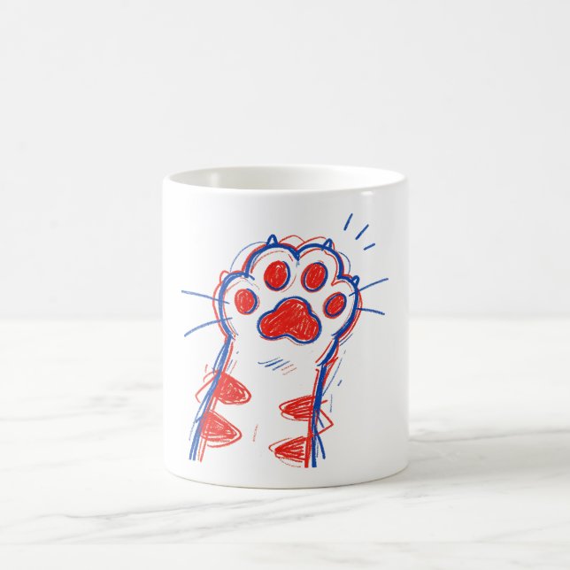 Rolig Kattpote High Five Kattälskare  Kaffemugg (Center)