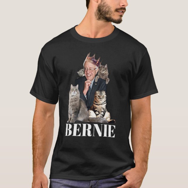 Rolig kattpresent till Bernie Sanders T Shirt (Framsida)