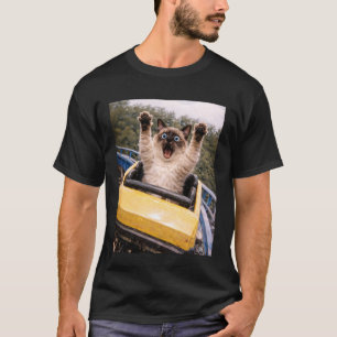 Rolig Kattrullande Berg- och dalbana Dumt Meme Gra T Shirt