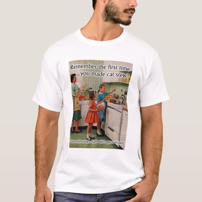 Rolig Kattstew T-shirt Humor (Framsida)