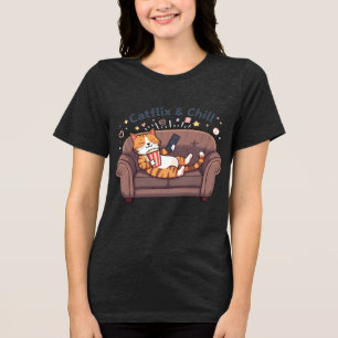 Rolig katttröja – Catflix & Chill Tee