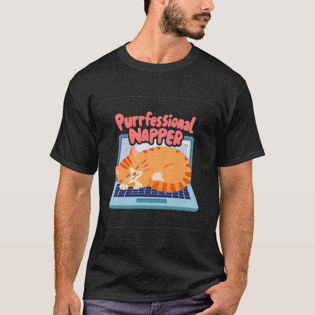 Rolig katttröja – Purrfekt sömnare  T Shirt (Framsida)