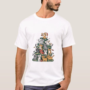 Rolig Kattunge Julgran Katt Djur Älskare T Shirt