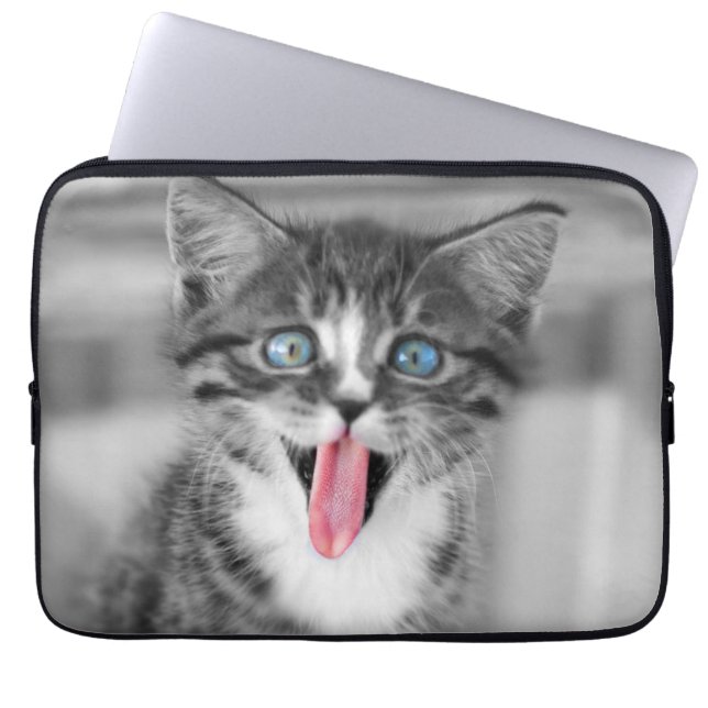 Rolig kattunge laptop fodral (Framsidan)