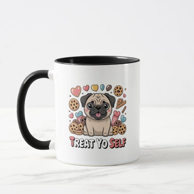 Rolig Kawaii Frenchie Kaffe kopp present för hundä (Vänster)