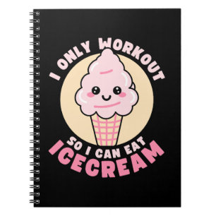 Rolig Kawaii Glass Workout Citat Anteckningsbok