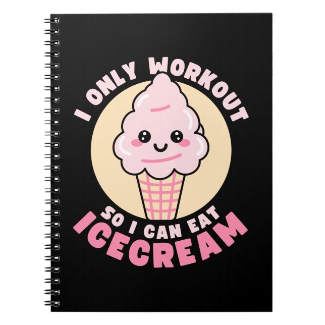 Rolig Kawaii Glass Workout Citat Anteckningsbok (Framsidan)