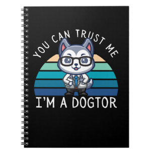 Rolig Kawaii Husky Hund Doktor Anteckningsbok