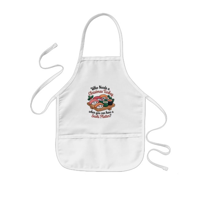 Rolig Kawaii jul Sushi Servering Barnförkläde (Framsidan)