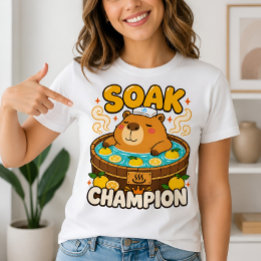 Rolig Kawaii Kapybara Soak Mästare Onsen T-Shirt