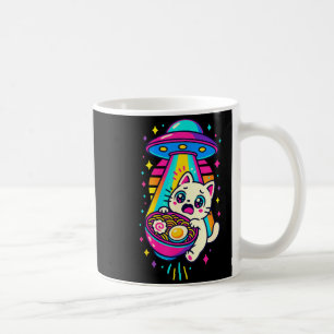 Rolig Kawaii Katt Ramen Ufo Japansk Anime Kvinnor Kaffemugg