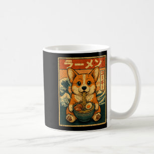 Rolig Kawaii Ramen Corgi Japanska Nudlar Corgi Äte Kaffemugg