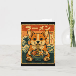 Rolig Kawaii Ramen Corgi Japanska Nudlar Corgi Ea Kort