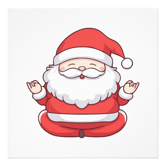 Rolig Kawaii Tomte Yoga Meditation Fototryck (Framsidan)
