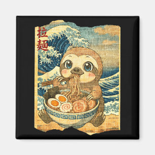 Rolig Kawaii Trög Ramen Nudelskål Japansk Våg Magnet