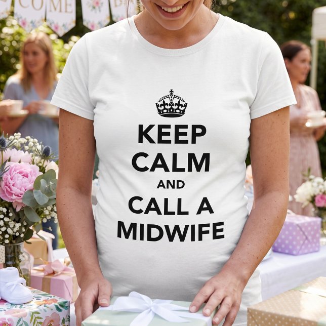 Rolig Keep Calm Barnmorska Blivande Mamma T-shirt (Skapare uppladdad)