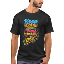 Rolig Keep Calm och Spela Trombon Musik Design