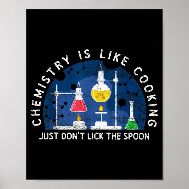 Rolig Kemist Kemi Är Som Matlagning Vetenskap Ne Poster (Framsidan)