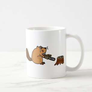 Rolig kick - techbäver med chainsawen kaffemugg