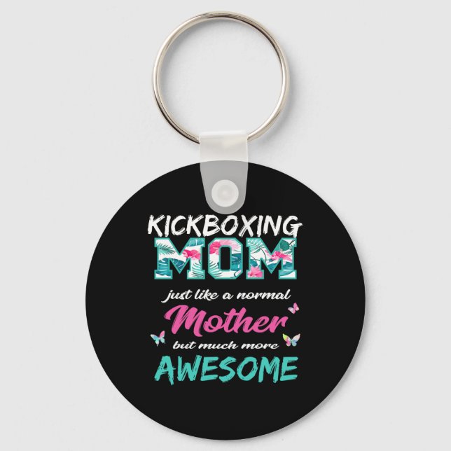 Rolig Kickboxande Mamma T Tröja Sport Mor  Nyckelring (Framsida)