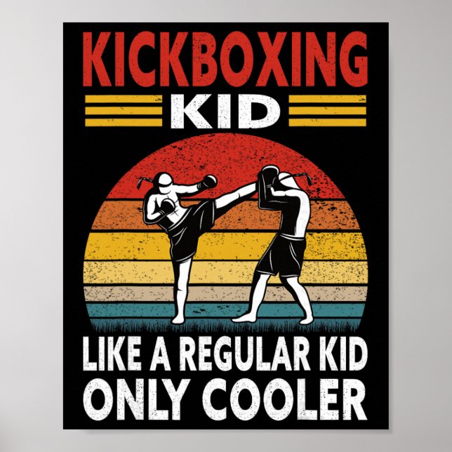 Rolig Kickboxardräkt för Kid - Kickboxande Kid Box Poster (Framsidan)