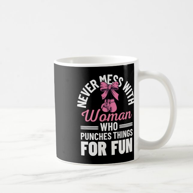 Rolig kickboxning för män kvinnor kickboxarträning kaffemugg (Höger)