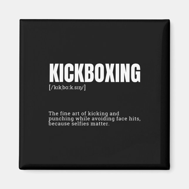 Rolig Kickboxning Hobby Citat Definition Magnet (Framsidan)