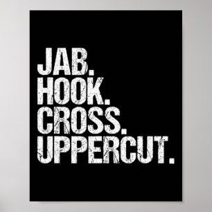 Rolig kickboxning Jab Hook Cross Uppercut Poster