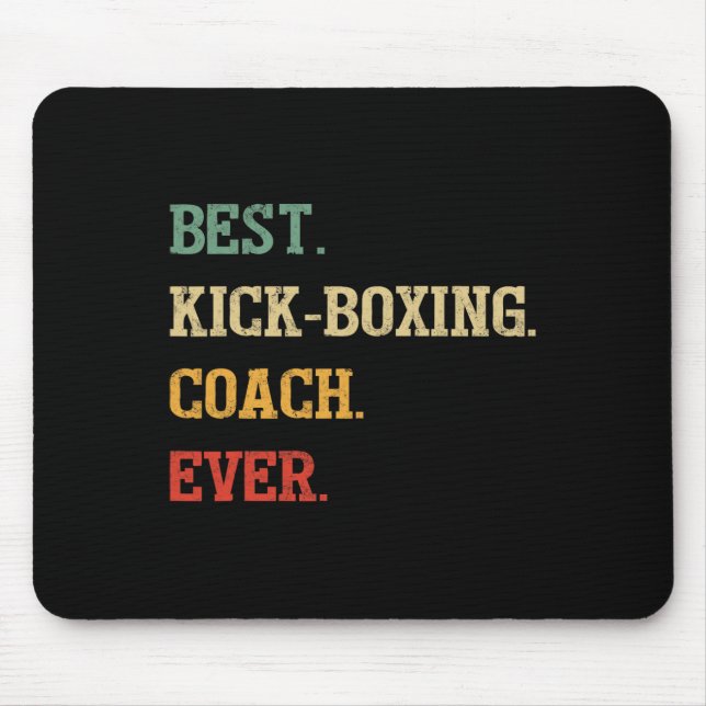 Rolig Kickboxningscoach Present Bästa Kickboxnings Musmatta (Framsidan)