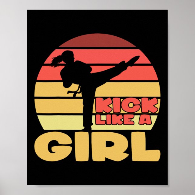 Rolig Kickboxningsflicka Karateflicka Kampsportfli Poster (Framsidan)