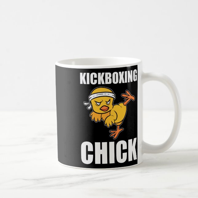 Rolig kickboxningsflicka kickboxningsinstruktör  kaffemugg (Höger)
