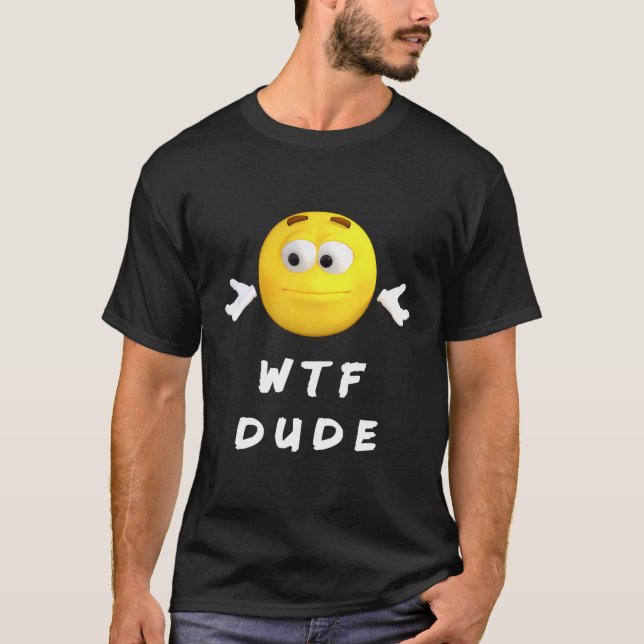 Rolig kille design ställer frågan Wtf T Shirt (Framsida)