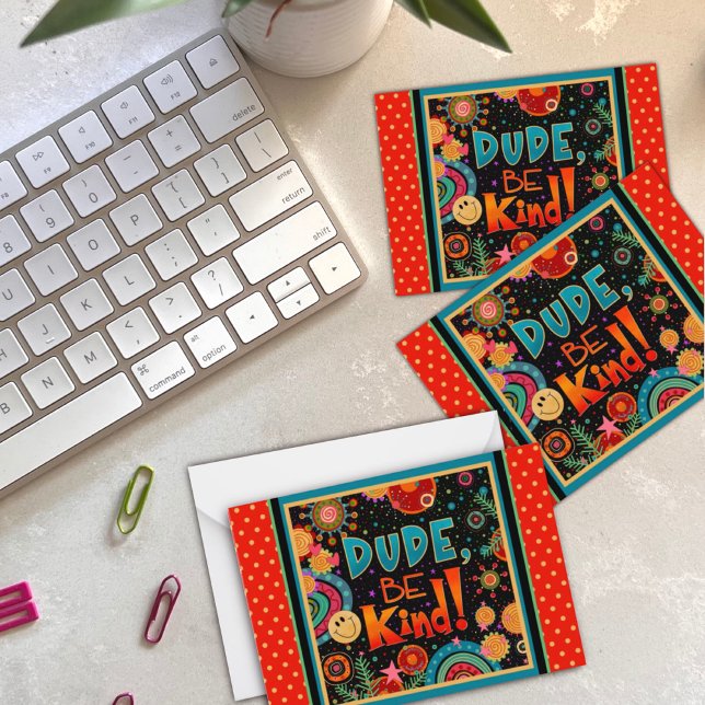 Rolig kille, var snäll Färgglada barn Inspirivity Anteckningskort (Skapare uppladdad)