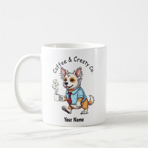 Rolig Kinesisk Nakenhund Affärskostym Kaffe Kaffemugg