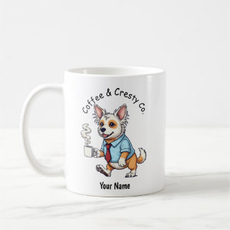Rolig Kinesisk Nakenhund Affärskostym Kaffe Kaffemugg