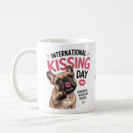 Rolig Kissdag Fransk Bulldog Mug Kaffemugg