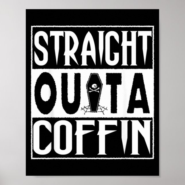 Rolig Kista Vampyr Halloween Puns Poster (Framsidan)