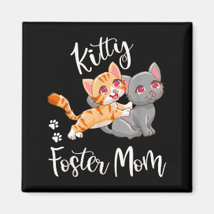 Rolig kitten-foster-mamma sötsak kattälskare prese magnet