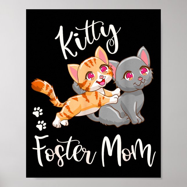 Rolig kitten-foster-mamma sötsak kattälskare prese poster (Framsidan)