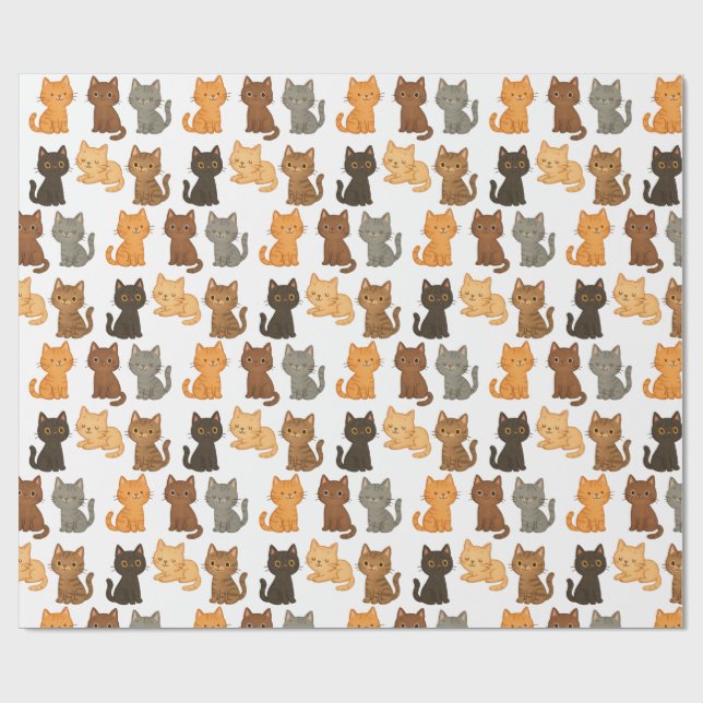 Rolig Kittensamling Presentpapper (Platt)