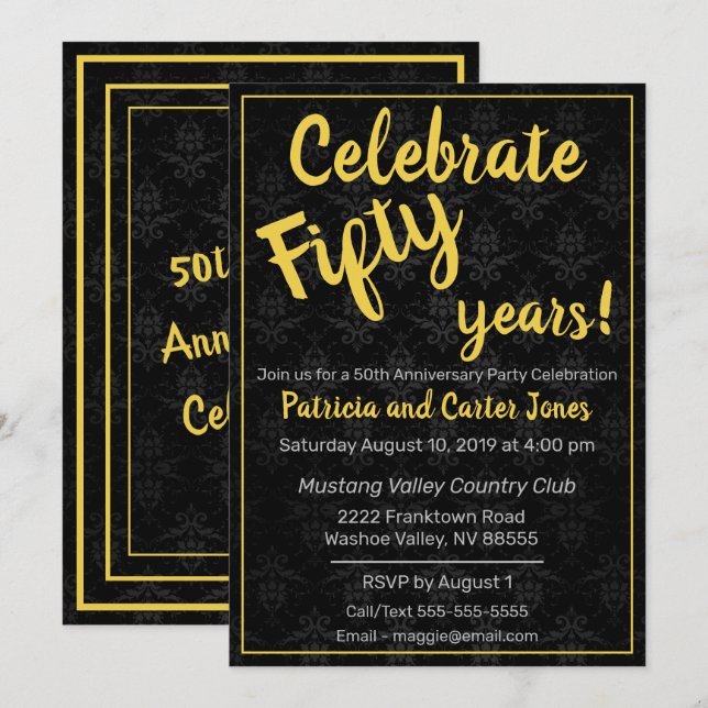 Rolig Klassiker 50-årsjubileum Inbjudningar (Fram/baksida)