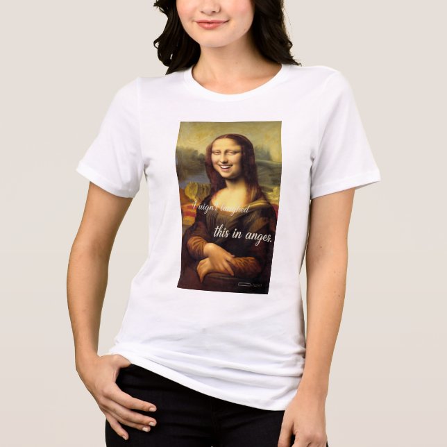 Rolig Klassisk Konst Mona Lisa Leende Parodi Tröja (Framsida)