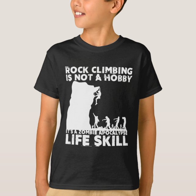 Rolig klätterdesign för män kvinnor Zombie Roc T Shirt (Framsida)