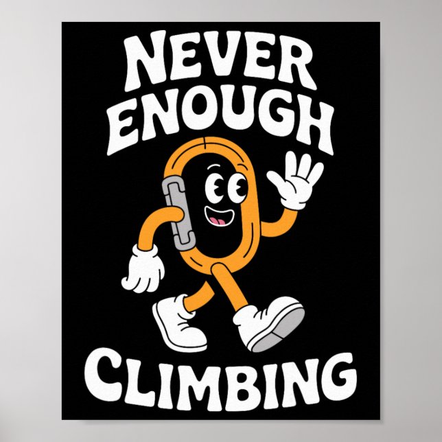 Rolig Klättring Eller Klippträdning Retro  Poster (Framsidan)