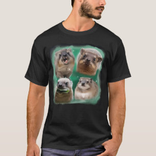 Rolig Klippschliefer som ylar mot månen Meme T-Shi T Shirt